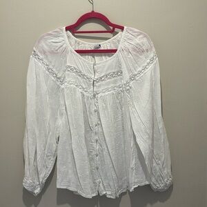 White Button-Down Blouse